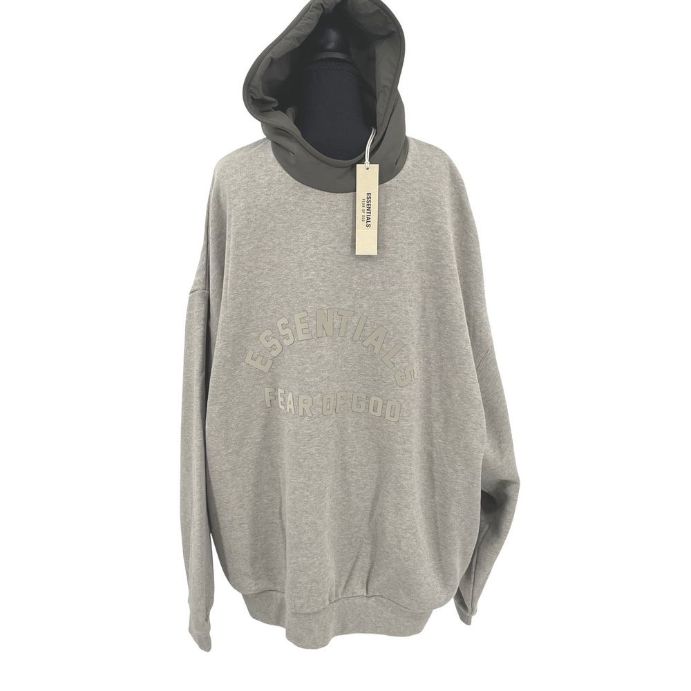 Fear of God Essentials Hoodie Mens XL Grey Contrast Hood Gorpcore Luxury NWT - Picture 1 of 16
